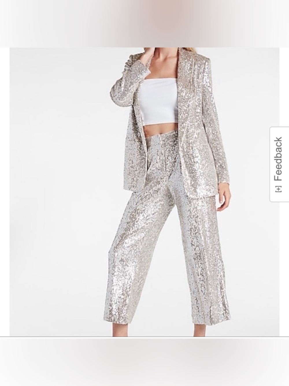 Express Silver Sequin Blazer